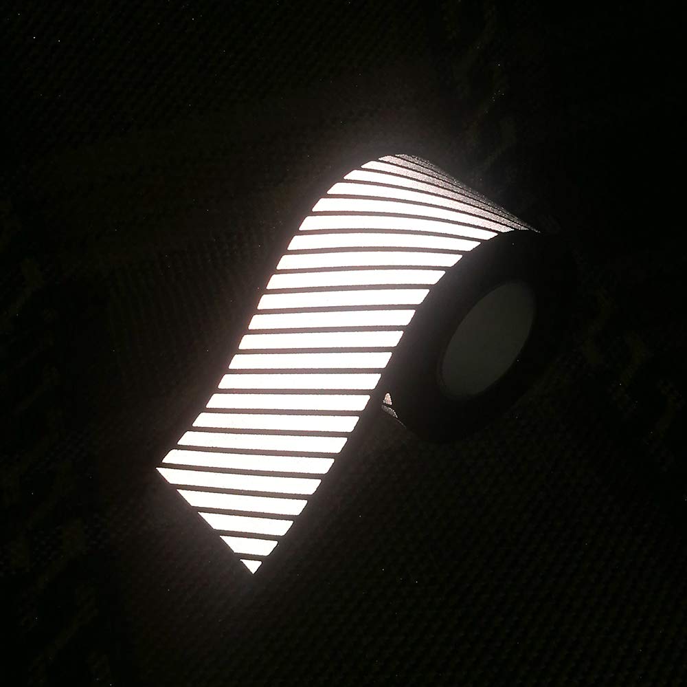 High Visibility Reflective Fabric Stripe Webbing Ribbon Sew On for Clothing 2" x 16.5ft W02 (Black)