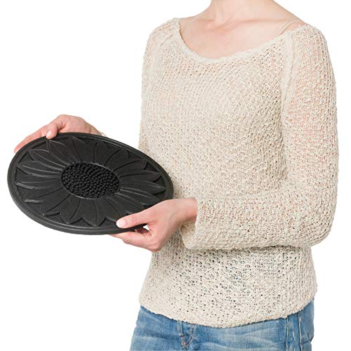 HF by LT Rubber Sunflower Garden Stepping Stone, 11-3/4 inches, Black, Set of 3 - Thumbnail 4