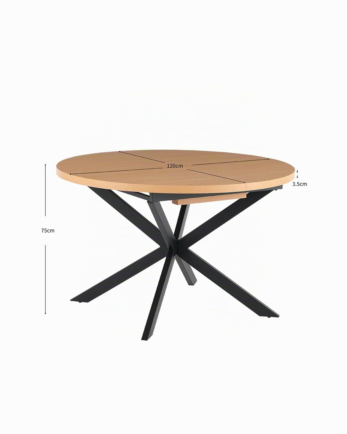 LIVAN HOME - Mesa de Comedor Redonda Extensible Elvia
