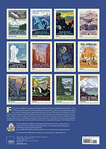 National Parks Poster Art Of The Wpa Oversize Wall Calendar 2023, 13.38'' X 19'' Spiral Bound With Hanger #TOP4