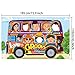 60's Party Decorations Hippie Bus Photo Booth Props Backdrop Banner Groovy Background Hippie Themed Birthday Carnival School Party Photo Prop Backdrop for Large Party Decoration