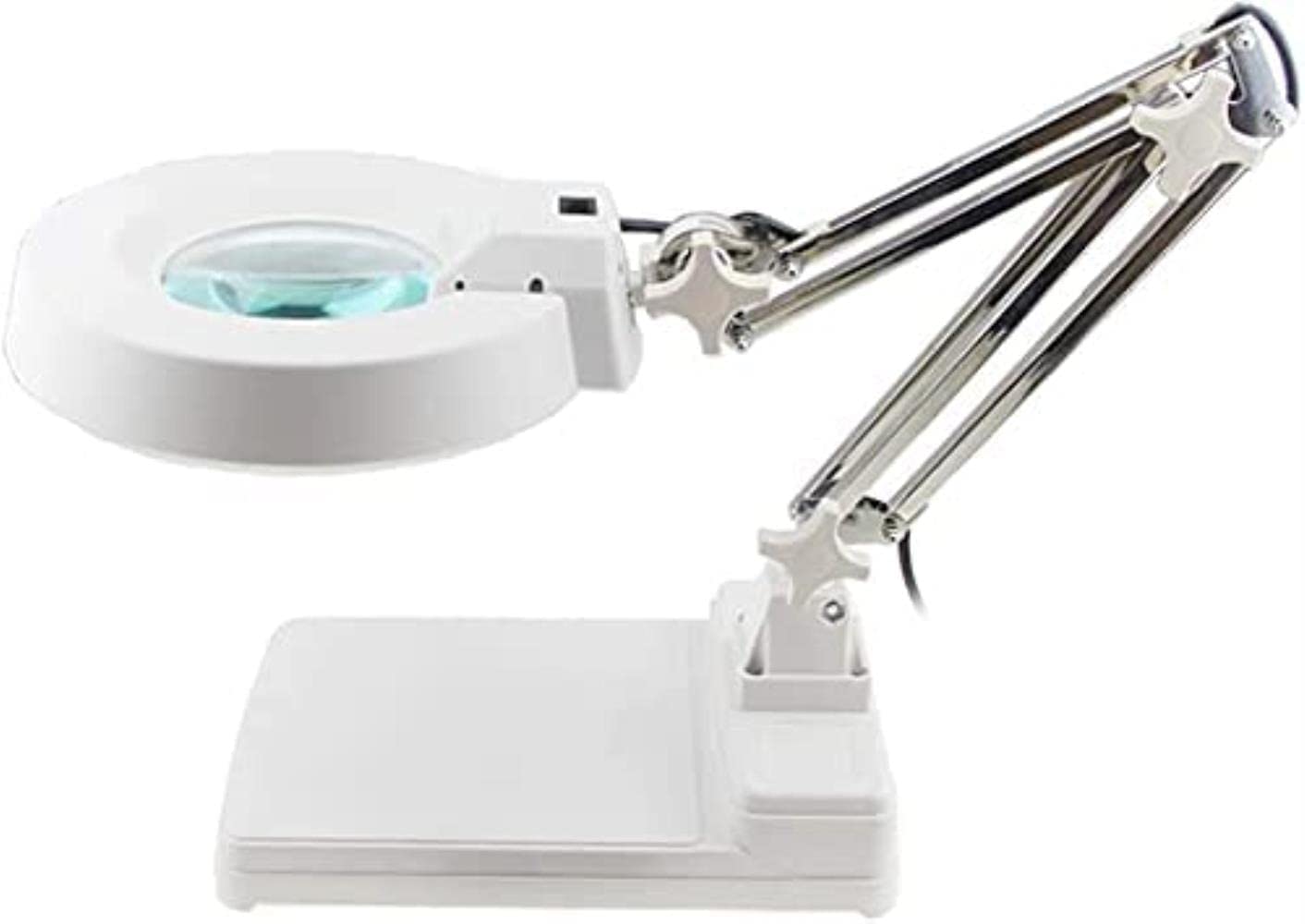 SaryEdge Magnifying Glass LED Desktop Magnifier Lamp Folding Adjustable Brightness Reading Repair Magnifying Glass Multifunctional,Cyan Lens,Cyan Lens
