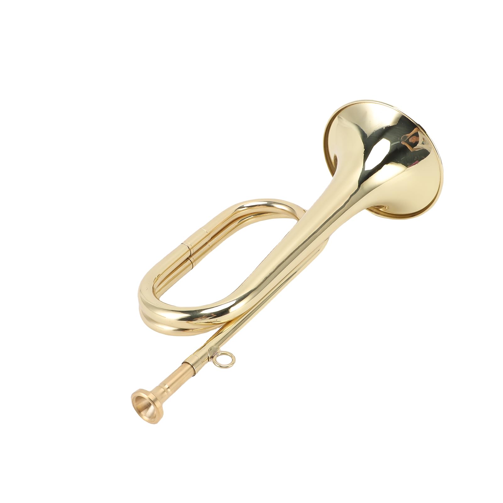 Cryfokt Trąbka Mosiężna Bb Key Bugle ze Zdejmowanym Ustnikiem Rękawiczki ze ściereczką do Czyszczenia do Występów w Szkole Zespołowej, Profesjonalny Zestaw Instrumentów dla Początkujących Uczniów