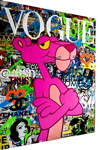 Magic Canvas Art Rosarote Panther Kunst Pop Art Leinwandbild 1- teilig...