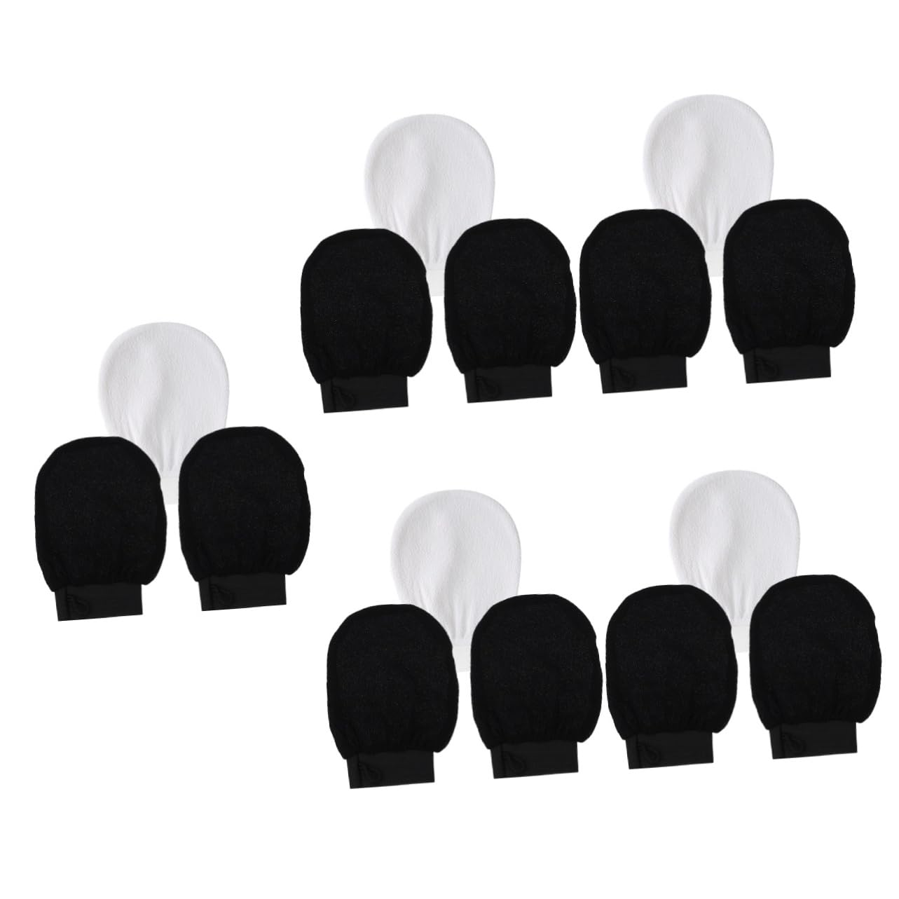 FRCOLOR 15stücke Teiliges Exfoliating Duschhandschuhe Peeling-mitts Für Damen Schwarze Weiße Peelinghandschuhe Hauterneuerung Für Sanfte Reinigung Und Massage Der Dusche