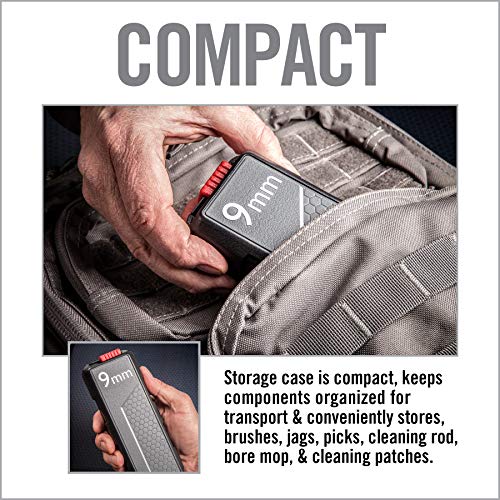 Real Avid 9Mm Cleaning Kit For 9Mm .357 & .38 Caliber Gun Cleaning | Complete Glock Cleaning Kit & Pistol Cleaning Kit With Bore Brush, Jag, Bore Mop, Cleaning Rod & Gun Cleaning Patches,Charcoal #TOP5