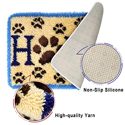 Image of clubevy Latch Hook Rug Kits, Kids Adults Carpet Embroidery Set Beginners Cross Stitch DIY Crochet Needlework Crafts Kits with Yarn, Crochet Hook and Gift Box, Home Life Pattern Printed 24X16 inches