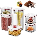 Kit 9 Potes Herméticos Organizadores Empilháveis para Mantimentos, Potes Hermeticos, Com Bomba de Vácuo E Tampa de Vinho, Potes Hermetico, Porta Mantimentos, Kit Potes Hermeticos, 9 PCS