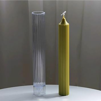 XMOX Cylinder Mold Durable Plastic Pillar Molds Geometric Cylindrical Acrylic Candle Moulds DIY Handcrafting Wax for Wedding Party Dinner Church Home Decoration C