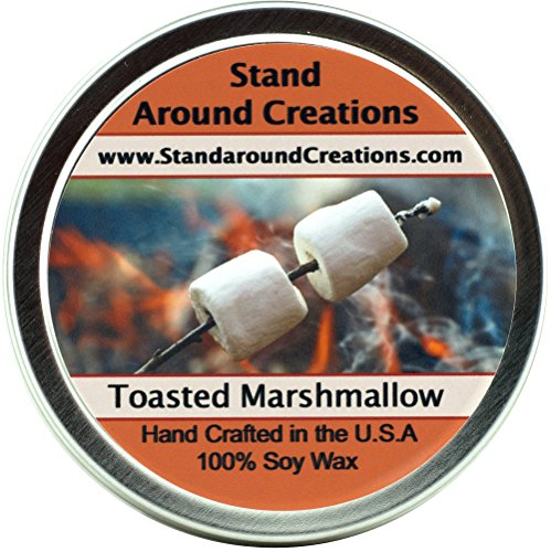 Premium 100% All Natural Soy Wax Aromatherapy Candle - 6oz Tin - Scent: Toasted Marshmallow: A Fragrance so True to its Name! Imagine a Marshmallow on a Stick, just Slightly Toasted by The fire.