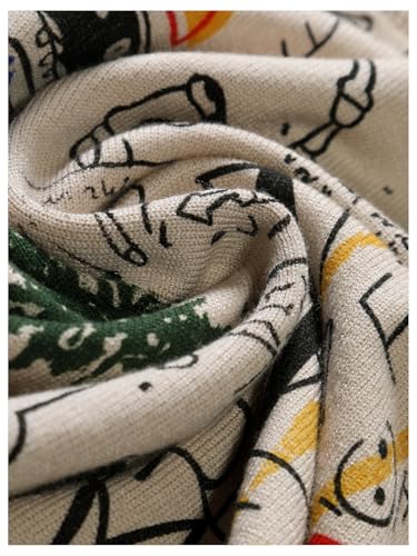 Men's Graphic Sweater Cartoon Long Sleeve Sweater Colorful Crew Neck Pullover Sweaters Streetwear4