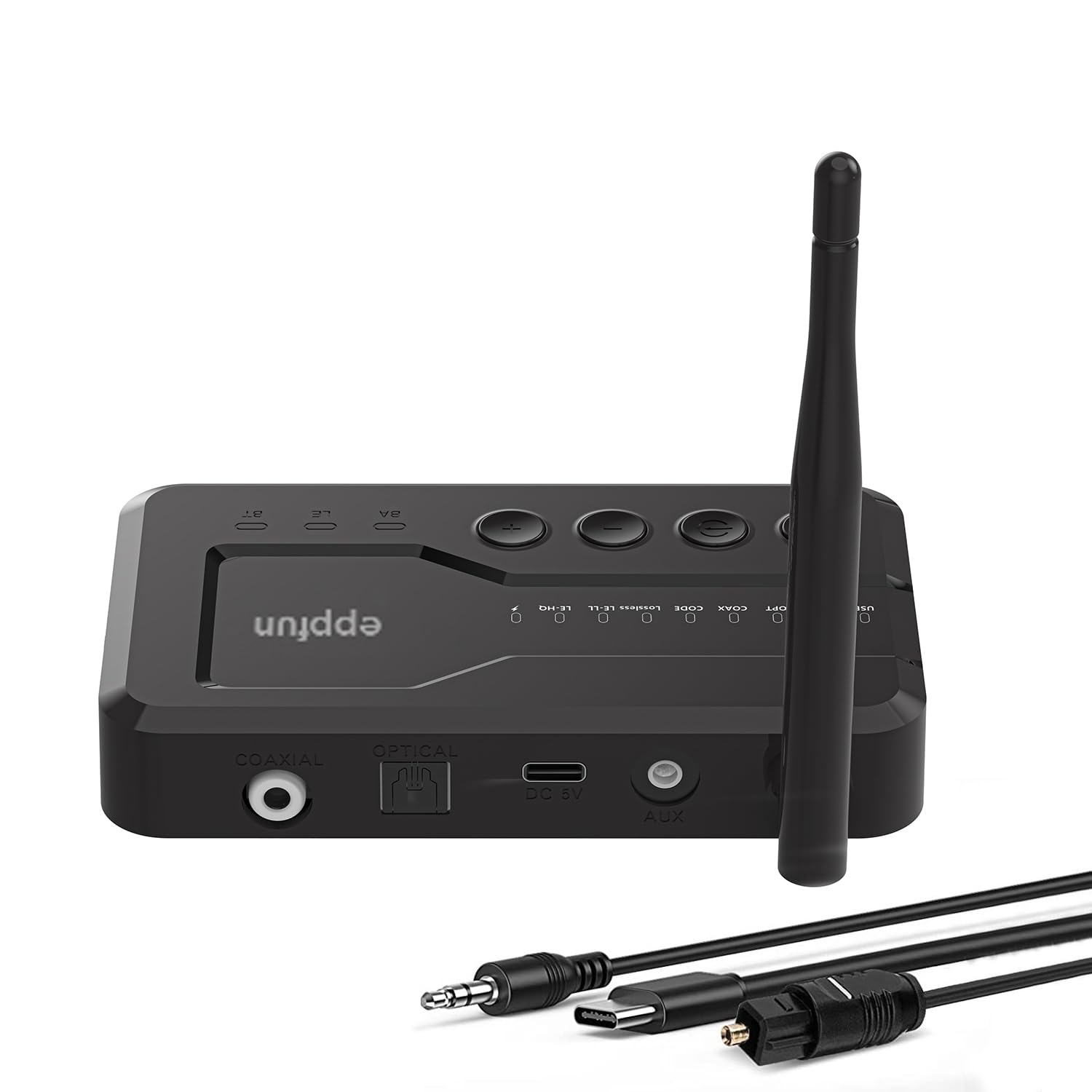 eppfun Auracast & Bluetooth 5.4 トランスミッター テレビ用 LE Audio APTX-Lossless/Adaptive対応 光デジタル・3.5mm AUX・同軸対応 低遅延 ブルートゥース 送信機 30m 通信距離 安定した接続