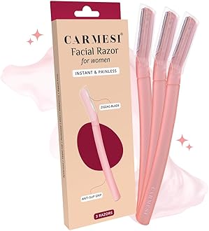 Facial Razor for Women | Instant & Painless Hair Removal | Glowing Skin | Eyebrows, Upper Lip, Forehead, Peach Fuzz, Chin, Sideburns | Pack of 3