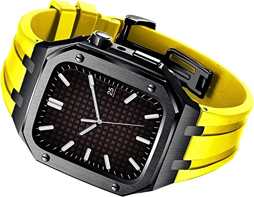 Bracelet silicone souple Apple Watch avec boîtier acier