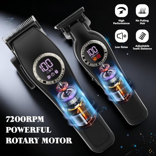 Tondeuse à cheveux professionnelle Lanumi rechargeable avec écran LED - 2