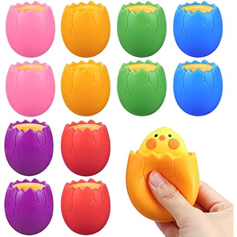 Easter Eggs Squishy Chicks, BILLMOSS 12PCS Easter Basket Stuffers Squeeze Toys for Easter Eggs Hunt, Cute Rubber Decorations Party Favors for Boys, Girls Cover