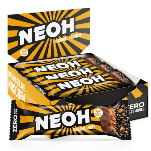 NEOH Low Carb Vegan Keto Riegel Karamell Nüsse - 1g Zucker / 137 kcal - Ohne Zuckerzusatz - Vorteilsbox 12 x 28 g - Caramel Nuts Cover
