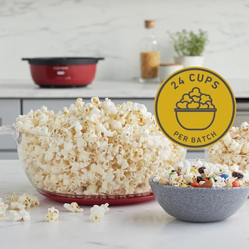 West Bend Stir Crazy Hot Oil Popcorn Popper, Popcorn Maker Machine with Large Serving Bowl Lid and Stirring Rod, 6-Qt., Red by West Bend - Used condition - Image 3