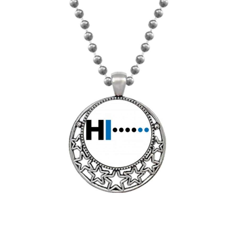 Morse Code Hello Dot Line Expression Necklaces Pendant Retro Moon Stars Jewelry