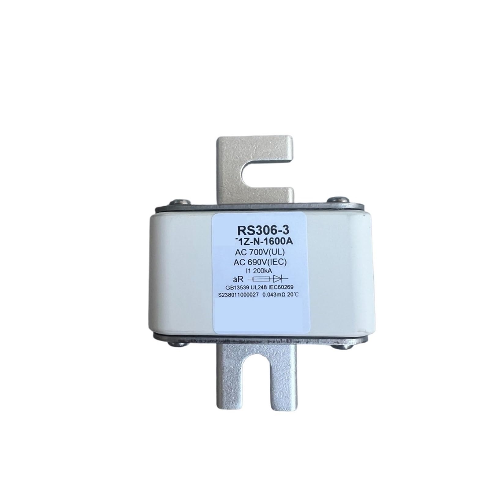 Fusible High Speed RS306-3-T1Z 690V 1600A pour armoire industrielle