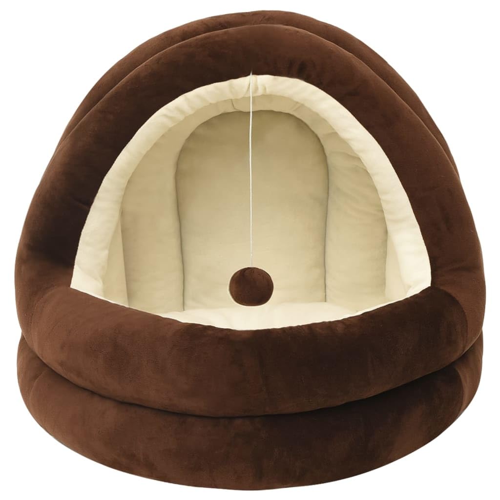 Katzenhöhle 50x50x45 cm - Kuscheliges Katzenbett mit Rutschfester Unterseite, Weichem Fleece und Spielball für Hunde und Katzen