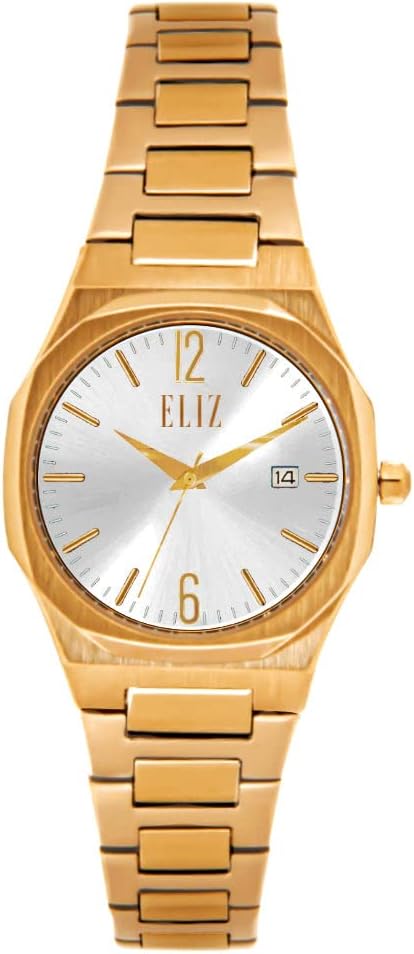 ELIZ ES8595L2RWR SS Case & Band Date Women's Watch