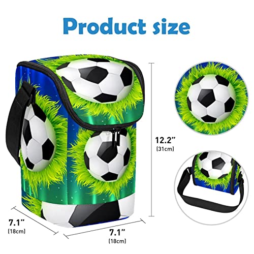 Bolsa de almuerzo de fútbol con diseño de césped y cierre seguro 4