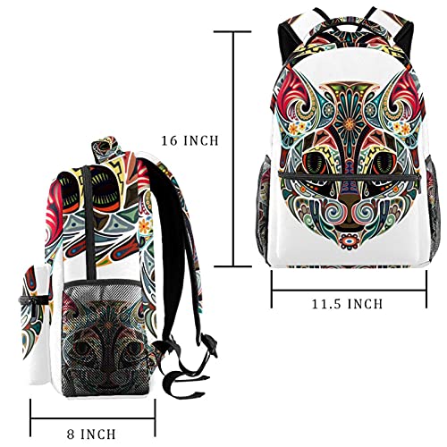 Sac à dos d'école rétro multicolore 09 en tissu sergé résistant - 2