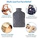 Hot Water Bottle with Cover, Ohuhu 2L Classic Premium Transparent Hot or Cold Water Bag with Knit Cover for Pain Relief Hot Pack Therapy 2000ml 68oz, Blue, Home and Outdoor