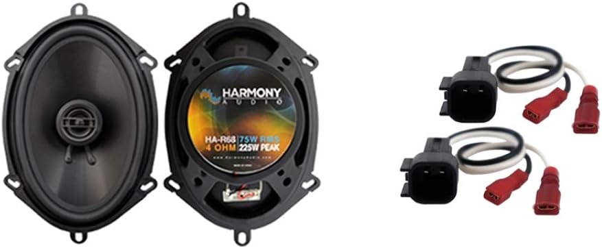 Harmony Audio HA-R68 Front Door Replacement 5x7/6x8 225W Speakers with Wiring Harness