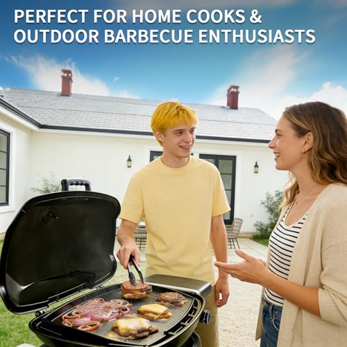 Image of LS'BABQ Full Size Griddle for Weber Q2800N+ Gas Grill, Cast-iron Griddle Insert for Home and Outdoor Cooking, Non-stick Cooking Hot Plate for Weber Q Gas Grill, Black