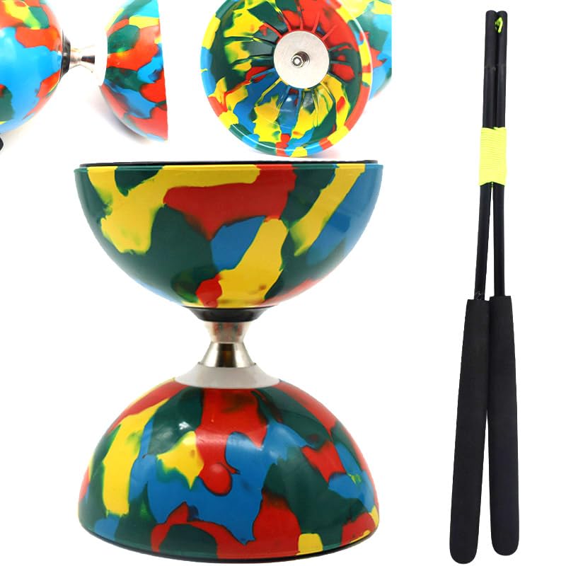 Chinese Yoyo Diabolo , with Triple Bearings, Beginners to Pro Juggling Set Toy, Best for Fitness and Tricks