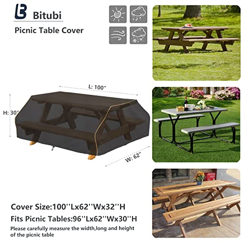 Housse de table de pique-nique imperméable 243 cm Bitubi haute résistance - 3
