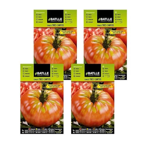Semillas de tomate tres cantos gigante rosa de Semillas Batlle PACK (4)