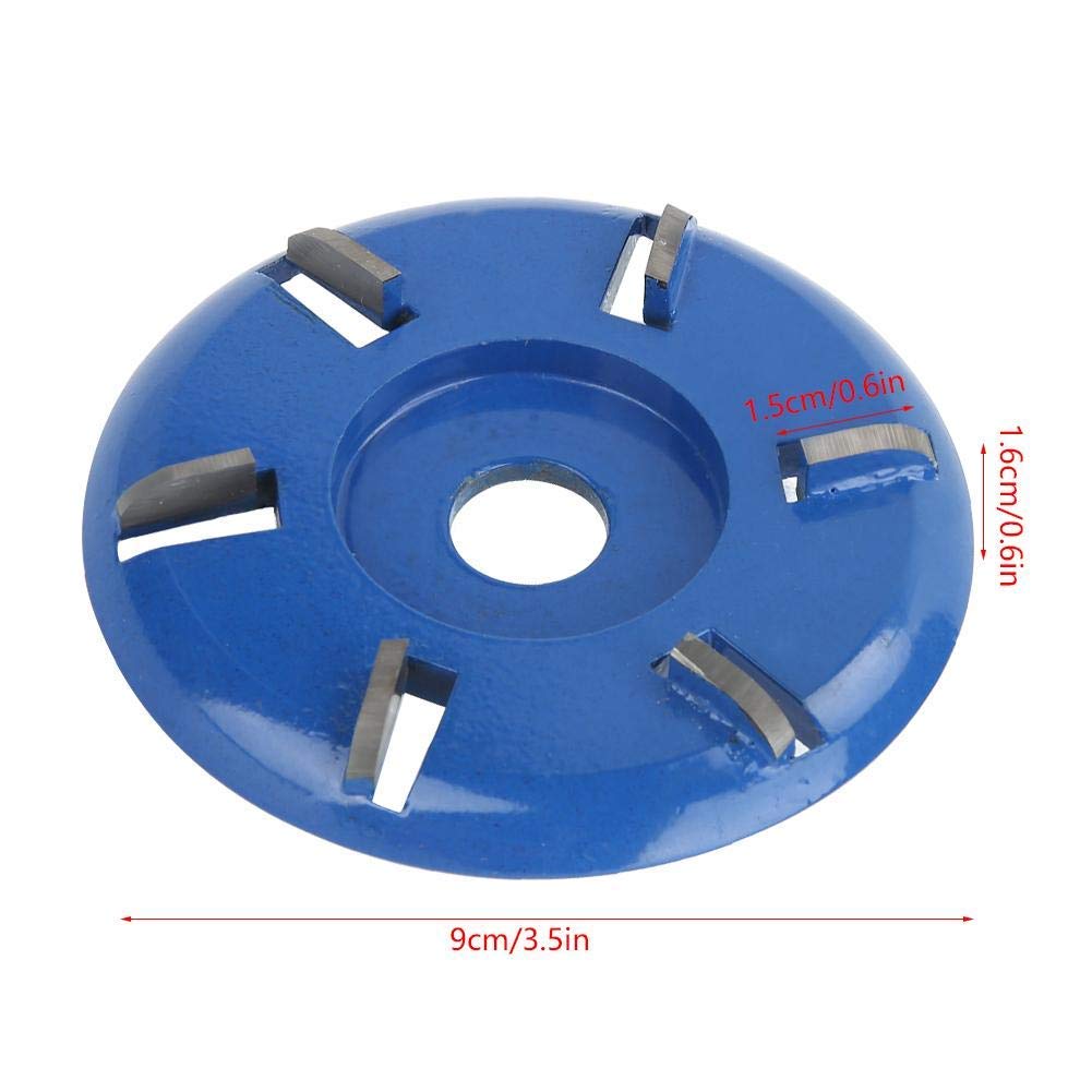 Atyhao Disque de Sculpture, Acier 6 Dents Puissance Fraisage Outil de Travail du Bois Meuleuse d'angle Accessoires(Bleu)