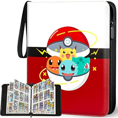 Sammelalbum für Poke-mon Karten,720 Karten Sammelkarten Album 9 Taschen 40 Seiten Sammelmappe Karten Ordner Heft,Hochwertiges Wasserdicht PU Leder Card Collection Sammelheft Cover