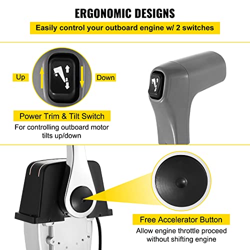 image for Mophorn Boat Throttle Control 67200-93J13 Outboard Remote Control Sing
