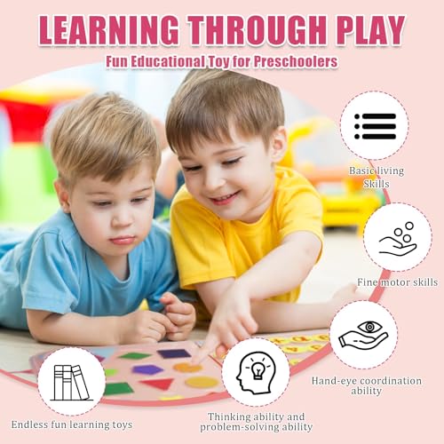 Image of Busy Board for Toddlers, Montessori Sensory Toy with Fine Motor Activities, Travel Activity Book for Airplane and Car, Educational Learning Gift for Boys and Girls