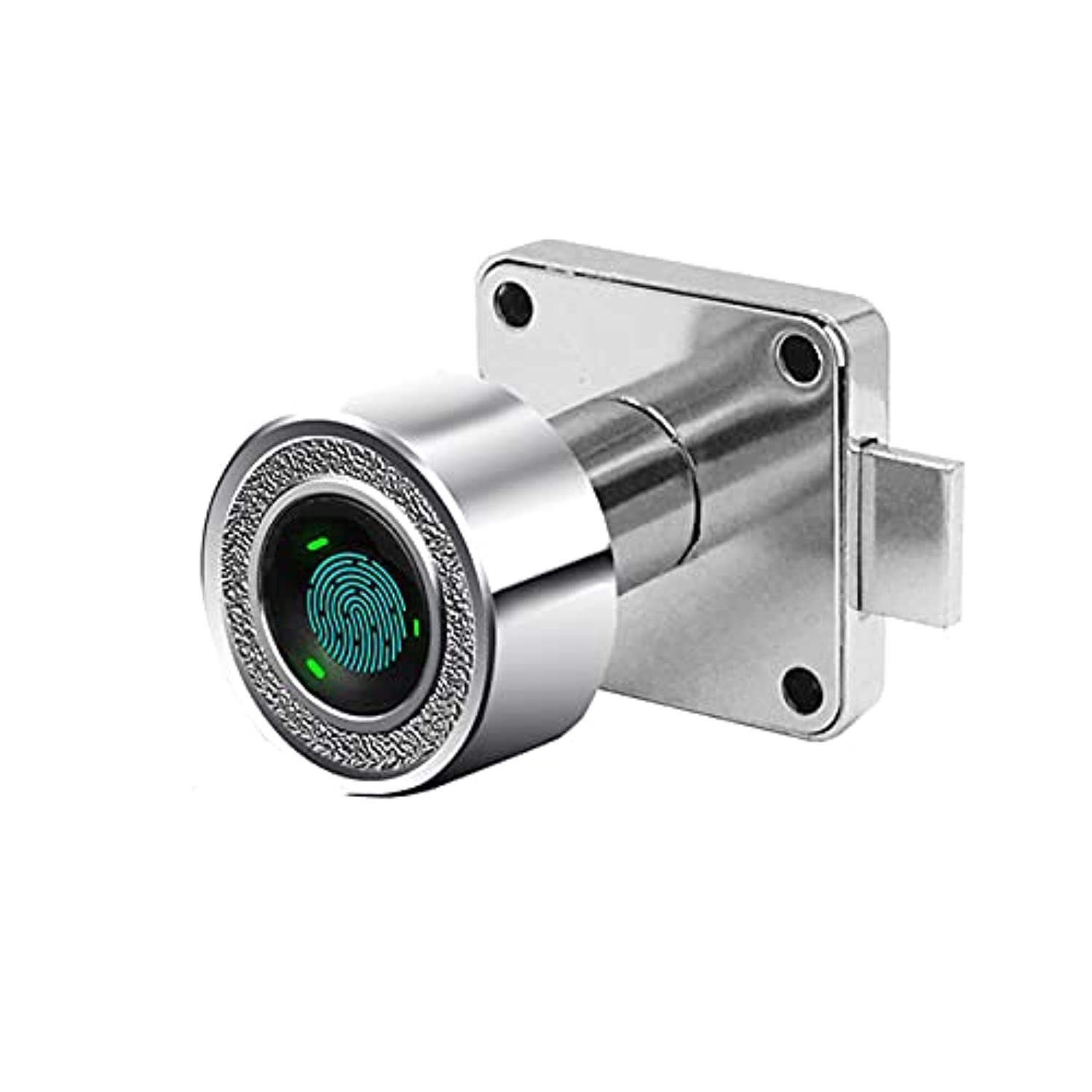 eLinkSmart Fingerprint Drawer Lock, 32MM Cabinet Locks, 20 Fingerprints Rechargeable Keyless Furniture Built-in Zinc Alloy Smart Lock for Home Office Gym Silver