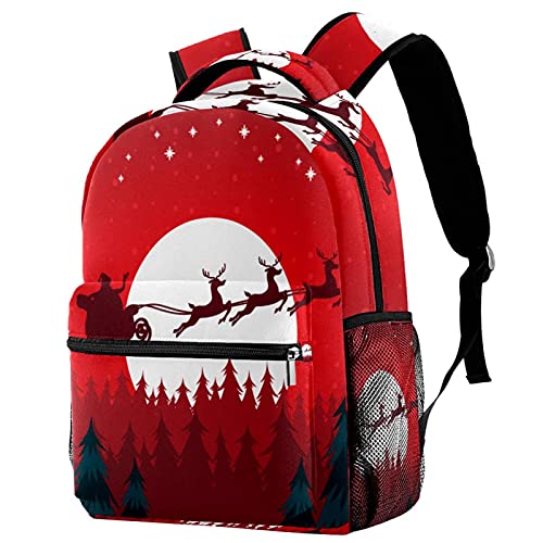 Sac à dos de Noël cerf pailleté multicolore pour l'école et les voyages des élèves