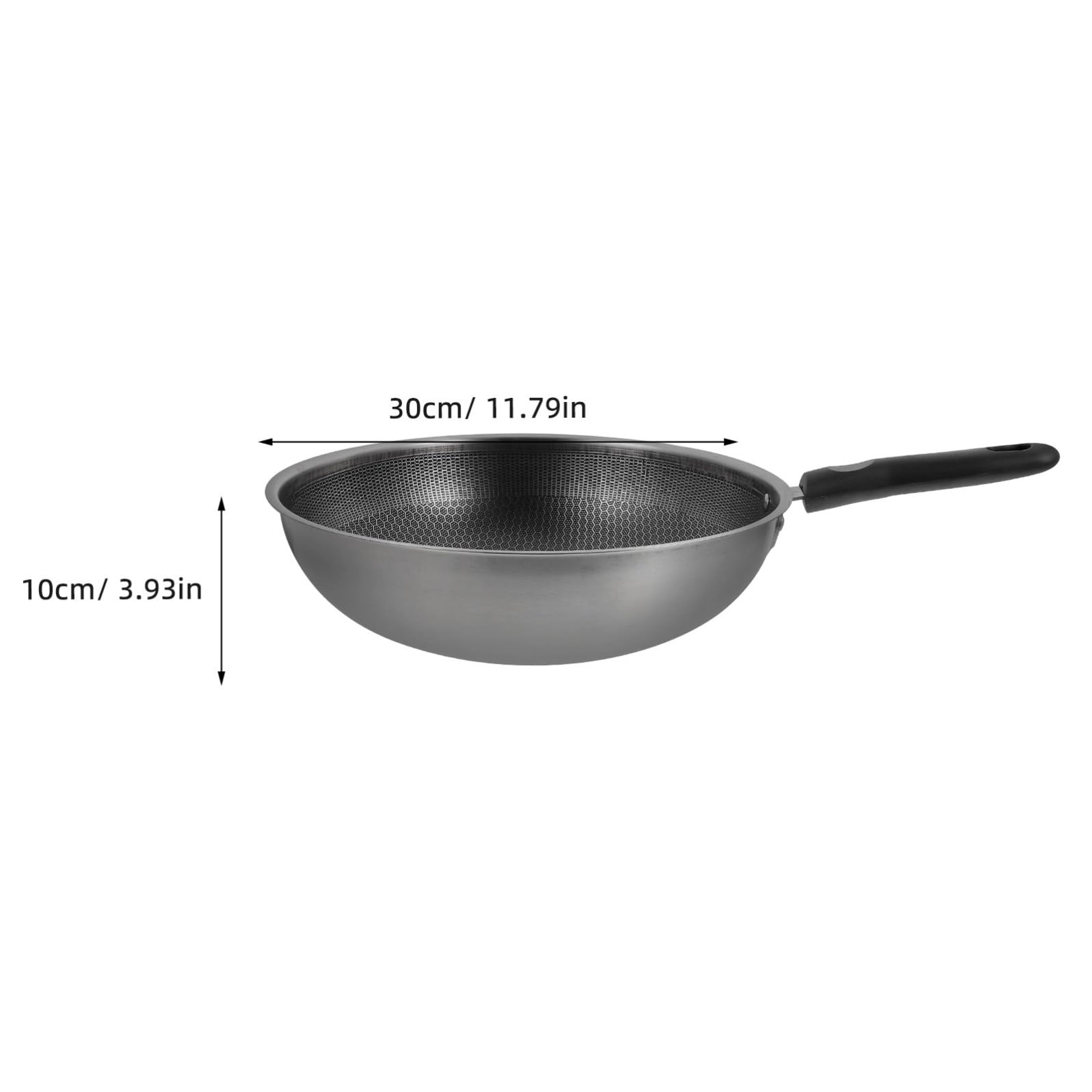 PACKOVE Padella Wok in Acciaio Inox con Rivestimento Antiaderente Nido d Ape Manico Ergonomico Antiscivolo per Cucina Facile e Resistente