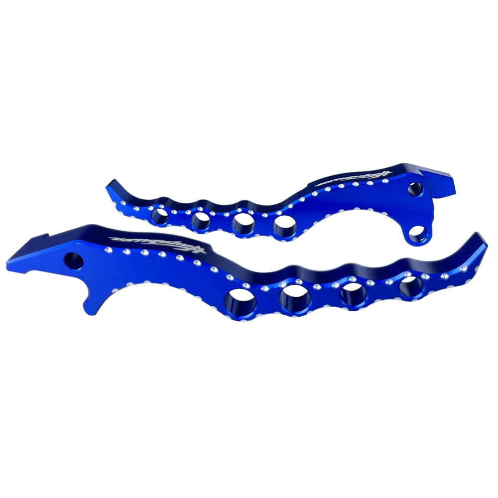 Blue Motorcycle Accessories Engrave Logo Brake & Clutch Hand Levers Set Compatible with Suzuki GSXR1300 Hayabusa 1999-2020