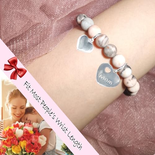 Image of New Mom Gifts, Footprint Charm Bracelet with Message Gift Card Mothers Day Gifts for New Mom,Mommy To Be,1st Time Mom,Expecting Mom