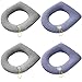 4 Piezas Cojines Universales para Inodoro, Funda de Asiento de Inodoro, Cojines Asiento Inodoro, Lavable, con Anillo de Retención, Suave y Cálido, Estirable, para Mayoría de Los Inodoros