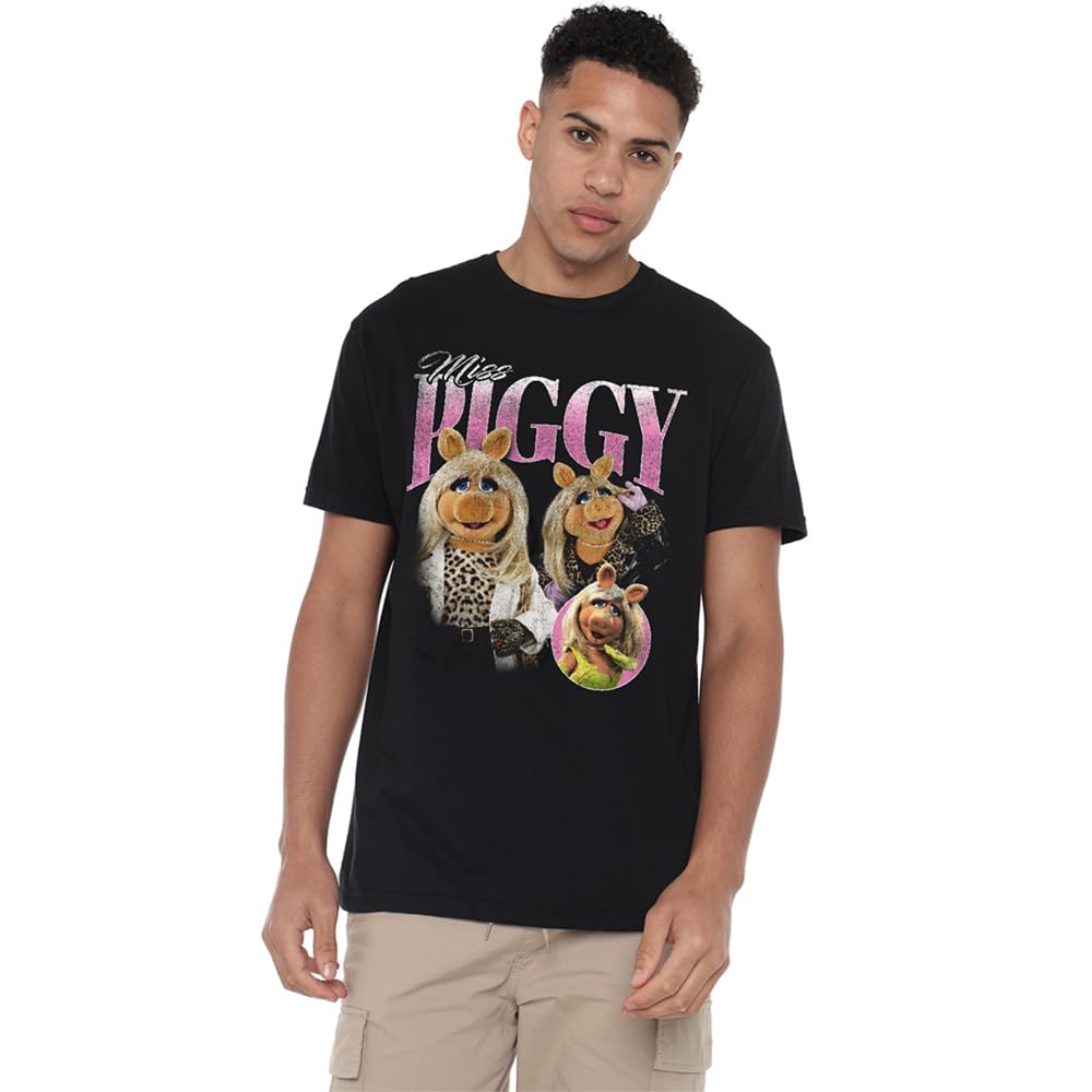 Muppets Disney The Miss Piggy Homage Unisex T-Shirt, Black, Medium