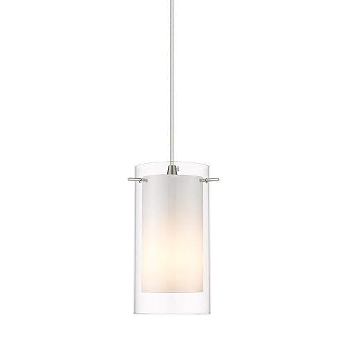 1-Light Pendant Light, Indoor Glass Hanging Light Fixture, Adjustable Height,