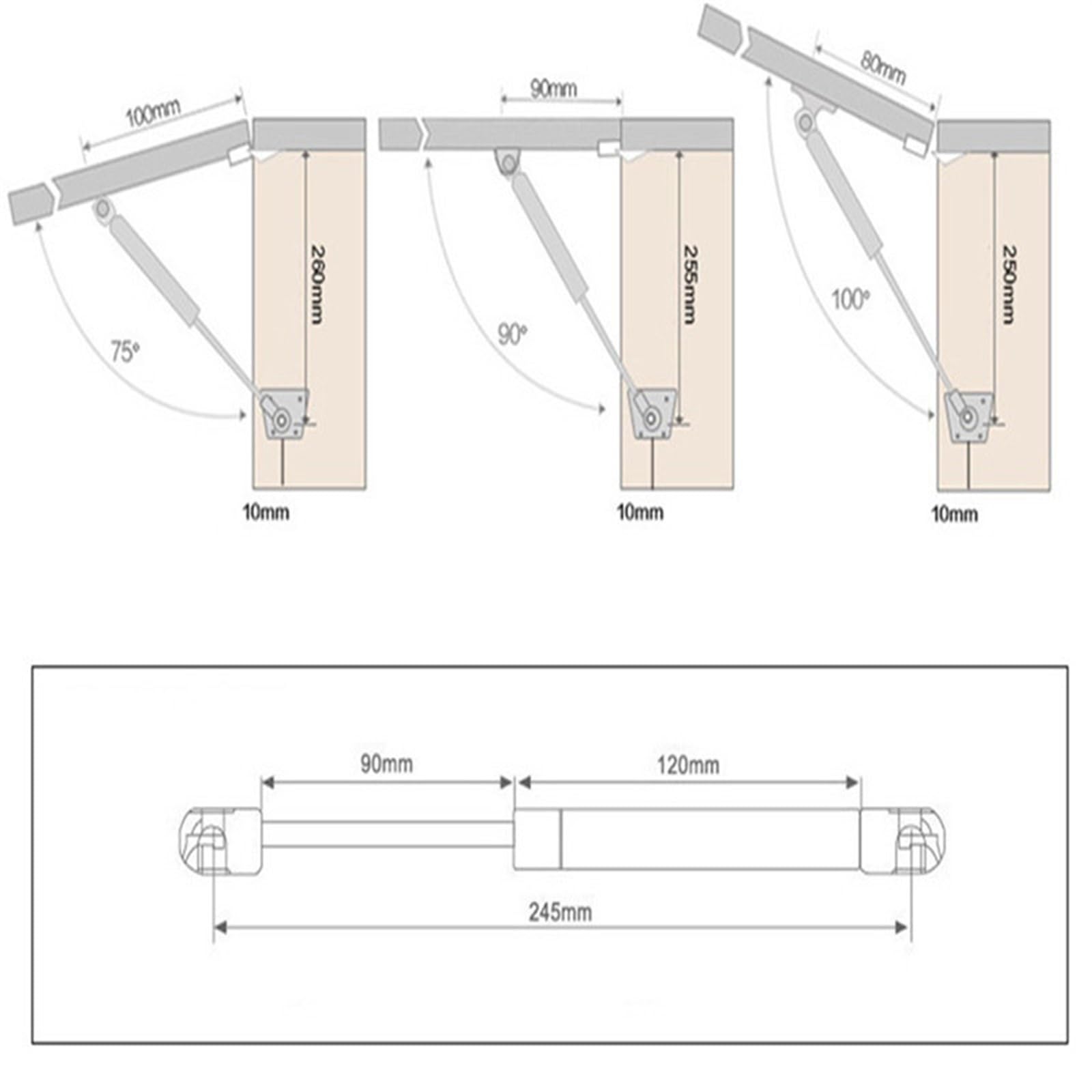 Hydrauliczne amortyzatory gazowe, Alloy Hydraulic Gas Strut Support Rod Soft Close Hinge For Cabinet Door 50n 60n 40n(50n)