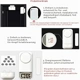 Shackcom 4pcs Fensteralarm Türalarm Selbstklebend Alarm Fenster 120dB mit Wireless Magnetsensor...