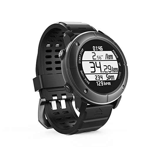 UWear GPS running watch,outdoor gps smart sports watch for hiking cycling with Fitness Activity Tracking, for iPhone Android (Iron gery-80C)