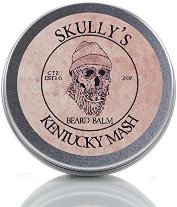 Skully's Kentucky Mash Sandalwood & Spice Beard Balm 2 oz. Sandalwood Medium Hold Beard Balm for Men, Deep Conditioning, Tames Flyaways, Promotes Healthy Beard Growth